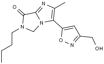 6-butyl-3-(3-(hydroxymethyl)isoxazol-5-yl)-2-methyl-5,6-dihydro-7H-imidazo[1,5-a]imidazol-7-one,1432572-51-4,结构式