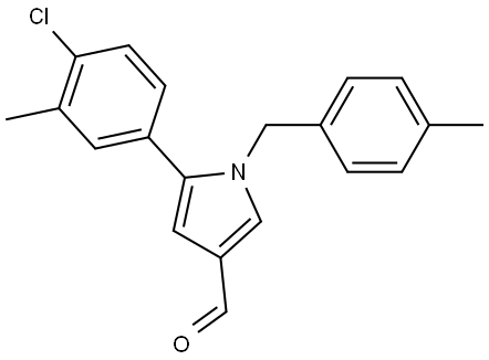 5-(4-氯-3-甲基苯基)-1-(4-甲基苄基)-1H-吡咯-3-甲醛 结构式