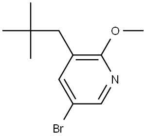5-Bromo-3-(2,2-dimethylpropyl)-2-methoxypyridine,1450886-34-6,结构式