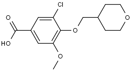 3-Chloro-5-methoxy-4-[(tetrahydro-2H-pyran-4-yl)methoxy]benzoic acid 结构式