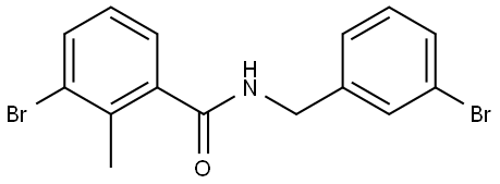 3-Bromo-N-[(3-bromophenyl)methyl]-2-methylbenzamide 结构式