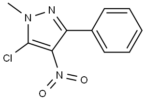 5-chloro-1-methyl-4-nitro-3-phenyl-1H-pyrazole Struktur