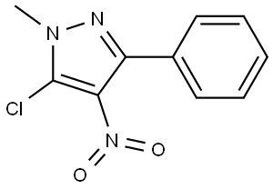 5-chloro-1-methyl-4-nitro-3-phenyl-1H-pyrazole 化学構造式