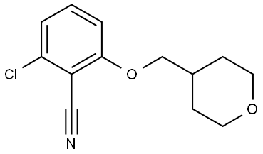 2-Chloro-6-[(tetrahydro-2H-pyran-4-yl)methoxy]benzonitrile 结构式