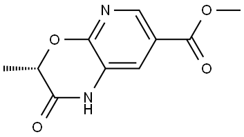 1H-Pyrido[2,3-b][1,4]oxazine-7-carboxylic acid, 2,3-dihydro-3-methyl-2-oxo-, methyl ester, (3S)- 化学構造式