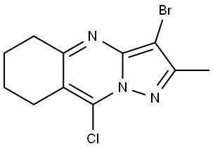 Pyrazolo[5,1-b]quinazoline, 3-bromo-9-chloro-5,6,7,8-tetrahydro-2-methyl-,1490066-41-5,结构式