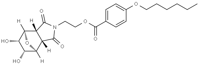 2-((3aR,4R,5S,6R,7S,7aS)-5,6-dihydroxy-1,3-dioxohexahydro-1H-4,7-epoxyisoindol-2(3H)-yl)ethyl 4-(hexyloxy)benzoate Structure