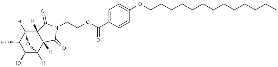 2-((3AR,4R,5S,6R,7S,7AS)-5,6-二羟基-1,3-二氧代六氢-1H-4,7-环氧异吲哚-2(3H)-基)乙基 4-(三癸氧基)苯甲酸酯, 1498297-98-5, 结构式