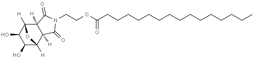 2-((3aR,4R,5S,6R,7S,7aS)-5,6-dihydroxy-1,3-dioxohexahydro-1H-4,7-epoxyisoindol-2(3H)-yl)ethyl palmitate,1498298-02-4,结构式
