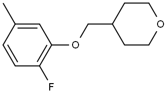 4-[(2-Fluoro-5-methylphenoxy)methyl]tetrahydro-2H-pyran 结构式