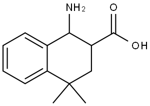 1-Amino-1,2,3,4-tetrahydro-4,4-dimethyl-2-naphthalenecarboxylic acid 化学構造式