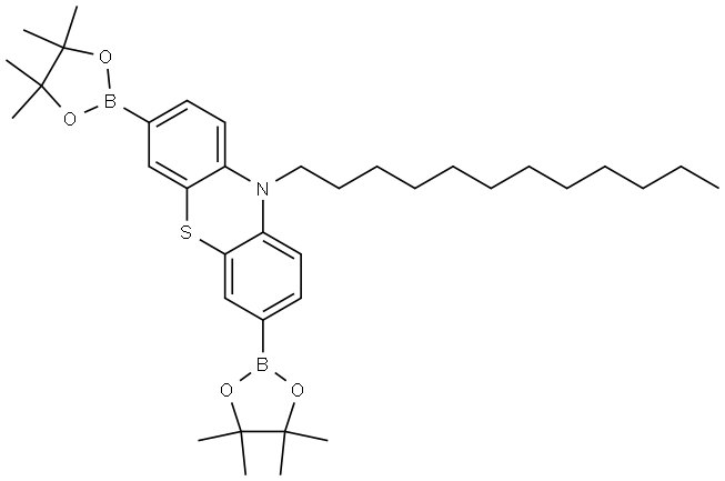 10-dodecyl-3,7-bis(4,4,5,5-tetramethyl-1,3,2-dioxaborolan-2-yl)-10H-phenothiazine,1508299-39-5,结构式