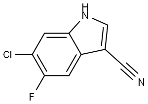 6-chloro-5-fluoro-1H-indole-3-carbonitrile 结构式