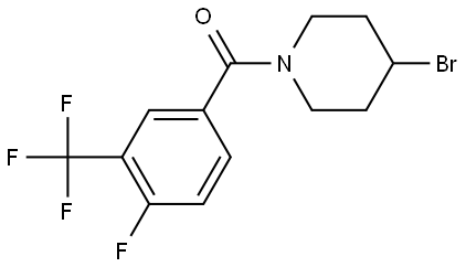 (4-Bromo-1-piperidinyl)[4-fluoro-3-(trifluoromethyl)phenyl]methanone Structure