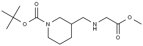 tert-butyl 3-(((2-methoxy-2-oxoethyl)amino)methyl)piperidine-1-carboxylate 结构式