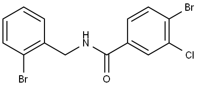 4-Bromo-N-[(2-bromophenyl)methyl]-3-chlorobenzamide Structure