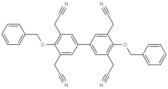 2,2',2'',2'''-(4,4'-bis(benzyloxy)-[1,1'-biphenyl]-3,3',5,5'-tetrayl)tetraacetonitrile Structure