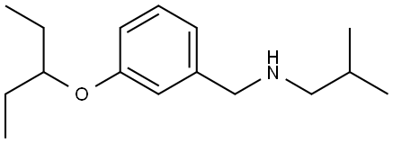 3-(1-Ethylpropoxy)-N-(2-methylpropyl)benzenemethanamine 结构式