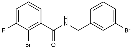 2-Bromo-N-[(3-bromophenyl)methyl]-3-fluorobenzamide 结构式