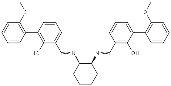 3-[(E)-[[(1S,2S)-2-[(E)-[(2-hydroxy-2′-methoxy[1,1′-biphenyl]-3-yl)methylene]amino]cyclohexyl]imino]methyl]-2′-methoxy-[1,1′-Biphenyl]-2-ol Structure