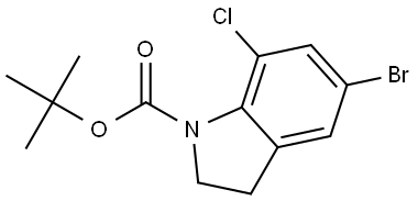 tert-butyl 5-bromo-7-chloroindoline-1-carboxylate 结构式