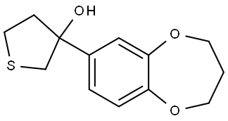 3-(3,4-Dihydro-2H-1,5-benzodioxepin-7-yl)tetrahydrothiophene-3-ol Struktur