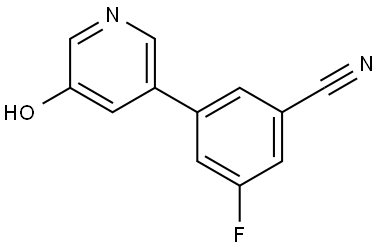 3-Fluoro-5-(5-hydroxy-3-pyridinyl)benzonitrile 结构式