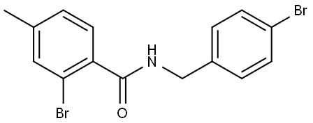 2-Bromo-N-[(4-bromophenyl)methyl]-4-methylbenzamide 结构式