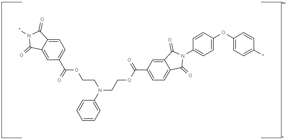 Poly[(1,3-dihydro-1,3-dioxo-2H-isoindole-2,5-diyl)carbonyloxy-1,2-ethanediyl(phenylimino)-1,2-ethanediyloxycarbonyl(1,3-dihydro-1,3-dioxo-2H-isoindole-5,2-diyl)-1,4-phenyleneoxy-1,4-phenylene] Structure