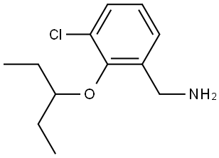 3-Chloro-2-(1-ethylpropoxy)benzenemethanamine,1565749-17-8,结构式