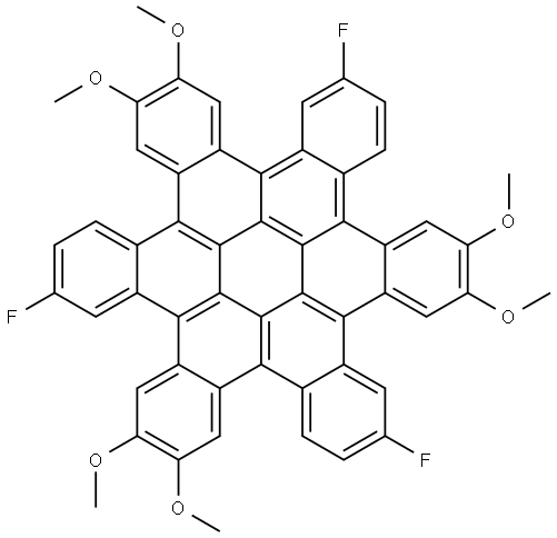 6,14,22-trifluoro-2,3,10,11,18,19-hexamethoxytrinaphtho[1,2,3,4-fgh:1',2',3',4'-pqr:1'',2'',3'',4''-za1b1]trinaphthylene,1569689-18-4,结构式