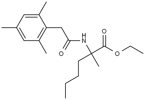 乙基 2-(2-三甲苯基乙酰胺基)-2-甲基己酸酯 结构式