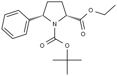 (2R,5S)-1-tert-butyl 2-ethyl 5-phenylpyrrolidine-1,2-dicarboxylate Structure