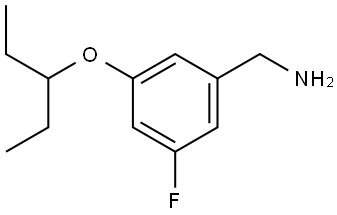 3-(1-Ethylpropoxy)-5-fluorobenzenemethanamine,1594834-61-3,结构式