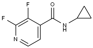 N-Cyclopropyl-2,3-difluoro-4-pyridinecarboxamide 结构式