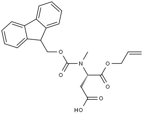 L-Aspartic acid, N-[(9H-fluoren-9-ylmethoxy)carbonyl]-N-methyl-, 1-(2-propen-1-yl) ester Struktur