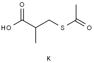 3-(乙酰基硫基)-2-甲基丙酸, 钾盐, 161865-27-6, 结构式