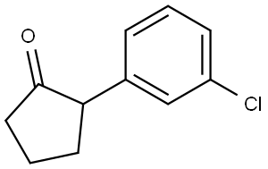 (+)-2-(3-Chlorophenyl)cyclopentanone 结构式