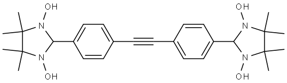 2-(4-{2-[4-(1,3-dihydroxy-4,4,5,5-tetramethyl-imidazolidine-2-yl)phenyl]ethynyl}phenyl)-4,4,5,5-tetramethylimidazolidine-1,3-diol Struktur