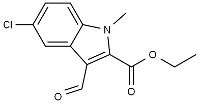 Ethyl 5-chloro-3-formyl-1-methyl-1H-indole-2-carboxylate 结构式