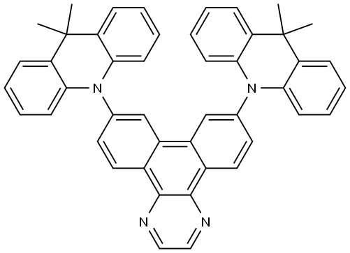 Dibenzo[f,h]quinoxaline, 7,10-bis[9,9-dimethyl-10(9H)-acridinyl]- Struktur