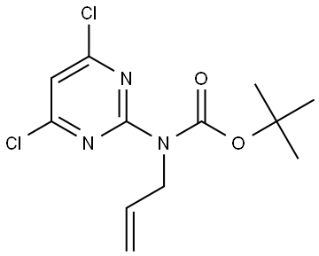 (4,6-二氯嘧啶-2-基)氨基甲酸叔丁基烯丙酯 结构式