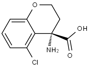 (S)-4-Amino-5-chloro-3,4-dihydro-2H-1-benzopyran-4-carboxylic acid,1630546-00-7,结构式