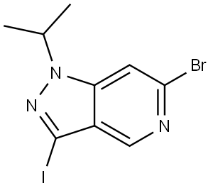 6-bromo-3-iodo-1-isopropyl-1H-pyrazolo[4,3-c]pyridine 化学構造式