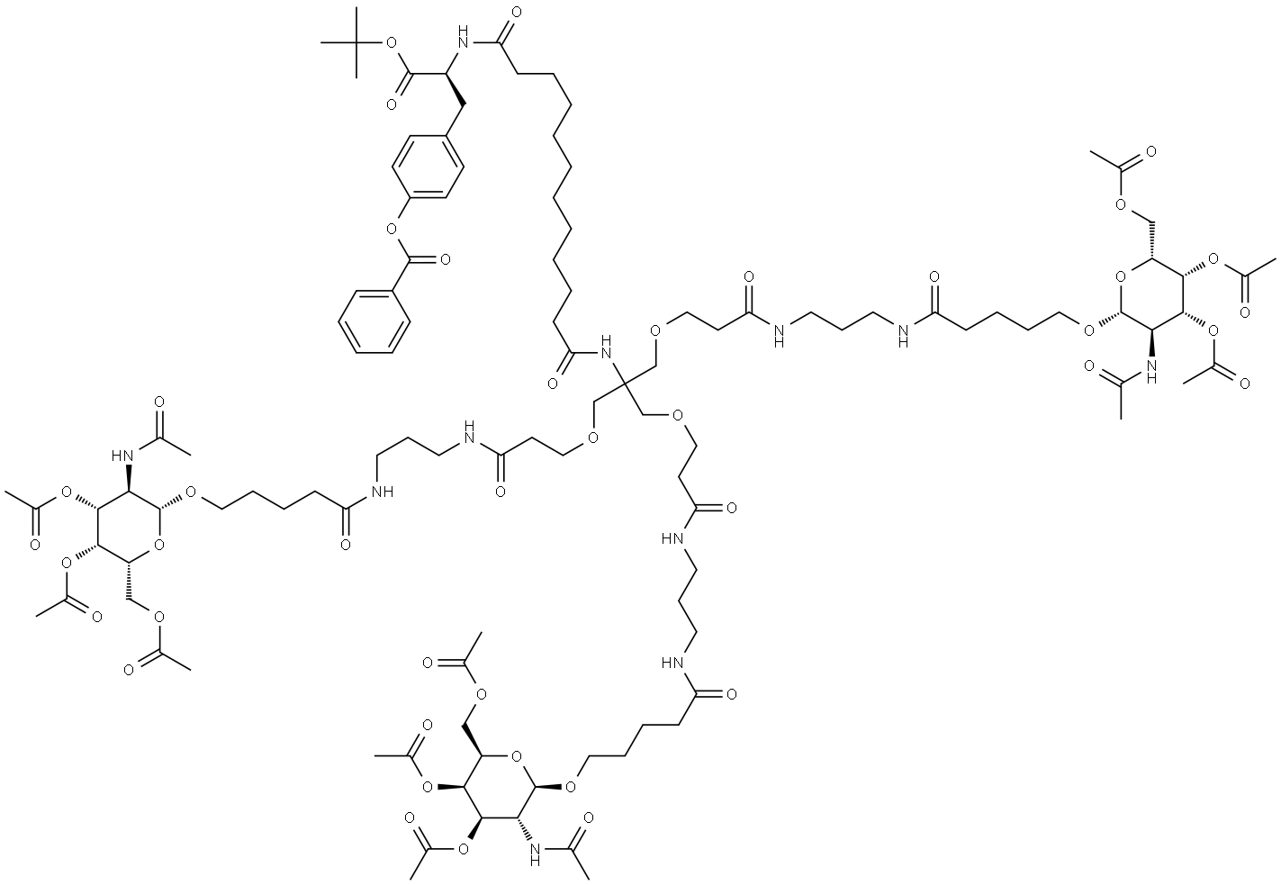 Tyr(OBn)-Otbu-C12-Diacid-Tri-GalNAc Structure