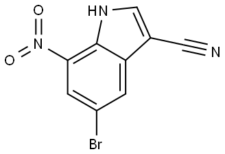 5-bromo-7-nitro-1H-indole-3-carbonitrile Struktur