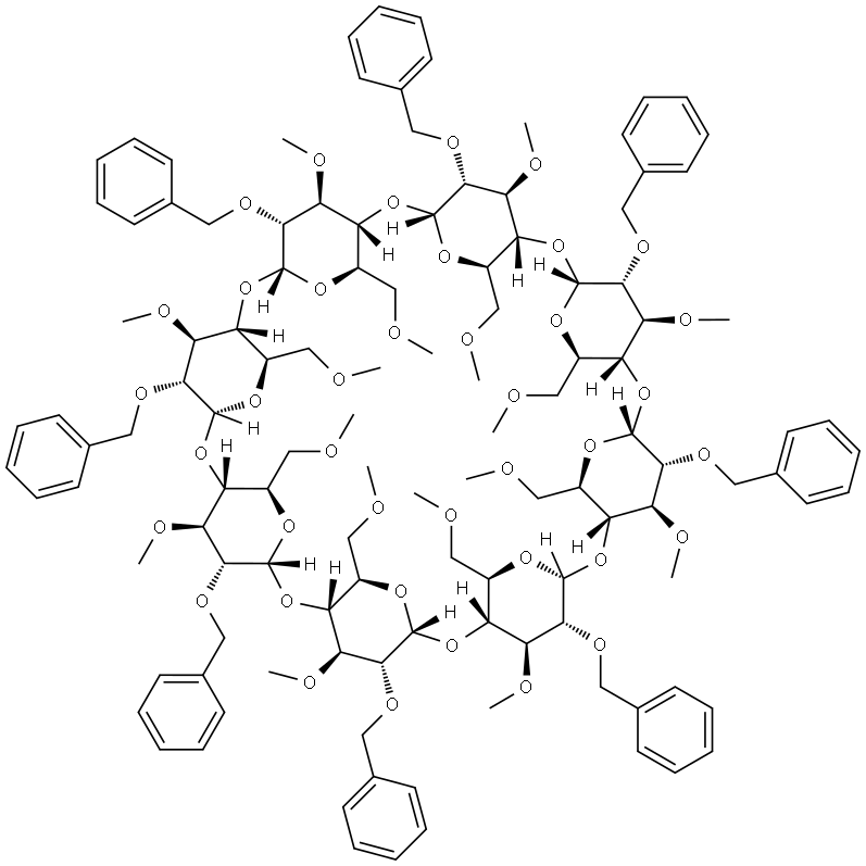 Octakis(2-O-benzyl-3,6-di-O-methyl)-γ-cyclodextrin,168008-21-7,结构式