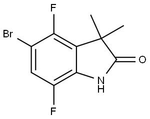 5-溴-4,7-二氟-1,3-二氢-3,3-二甲基-2H-吲哚-2-酮, 1690995-92-6, 结构式