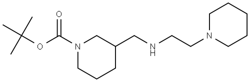 tert-butyl 3-(((2-(piperidin-1-yl)ethyl)amino)methyl)piperidine-1-carboxylate 结构式