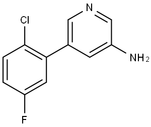5-(2-Chloro-5-fluorophenyl)-3-pyridinamine 结构式